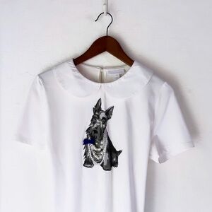 Scottish Terrier Pearl Necklace T-shirt Top